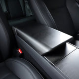 Armrest Box Cover For Tesla Model 3 (Highland) in carbon fibre ABS protects and upgrades the centre console armrest.