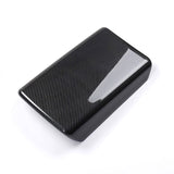 Armrest Box Cover For Tesla Model 3 (Highland) in glossy carbon fibre ABS, durable and custom fit accessory.