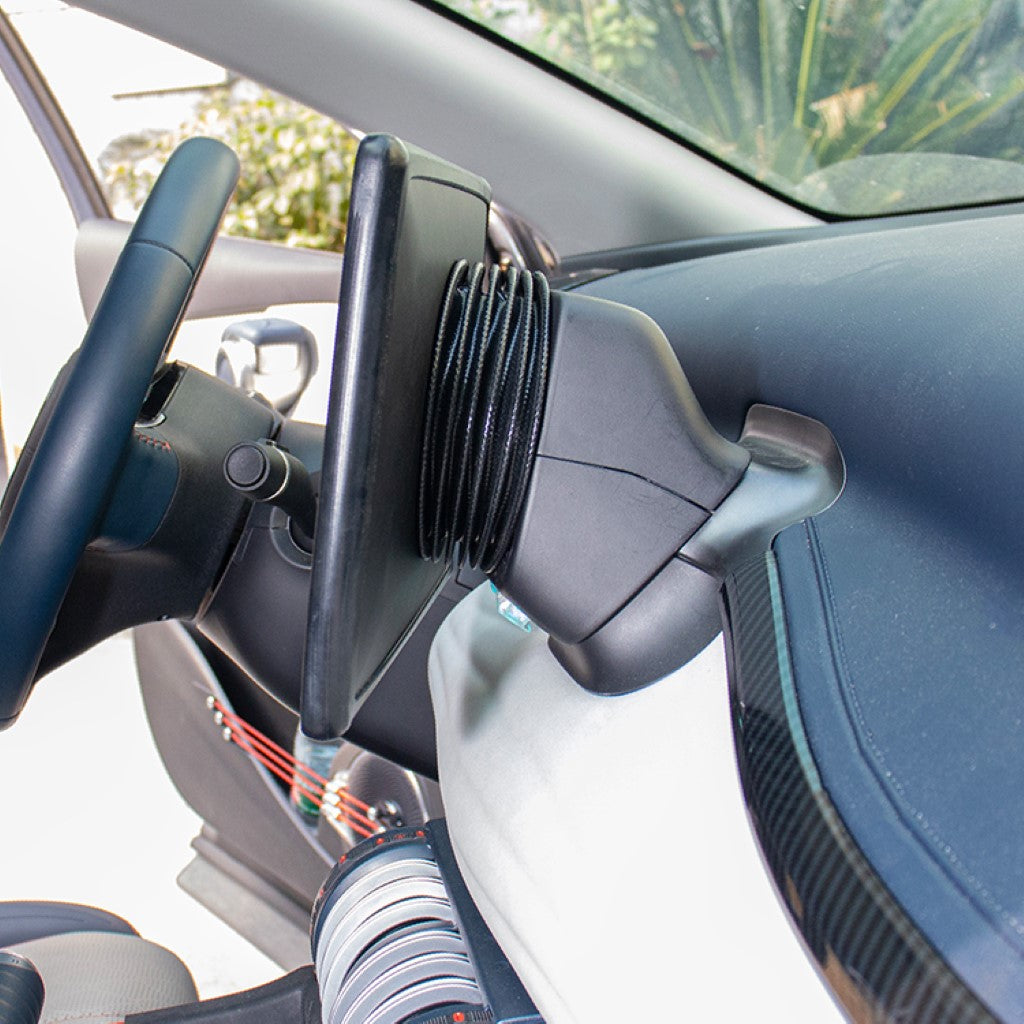 BYD ATTO 3 Navigation Screen Rotating Bracket installed on dashboard showing adjustable mount for central navigation screen.