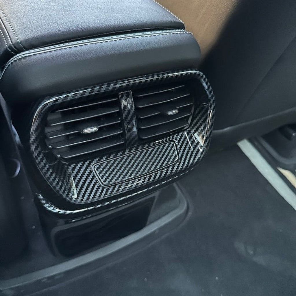 BYD Sealion 7 Rear Air Conditioning Vent Cover in carbon fibre ABS material enhancing rear air vent style and durability.