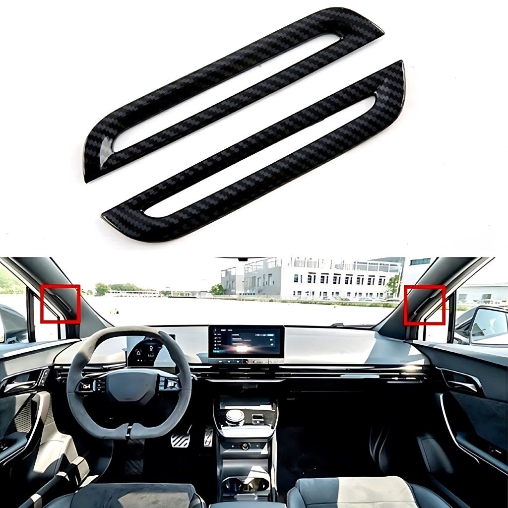 MG4 A-Pillar Air Outlet Trim Cover in ABS imitation carbon for enhanced airflow and interior style in MG4 electric vehicle.