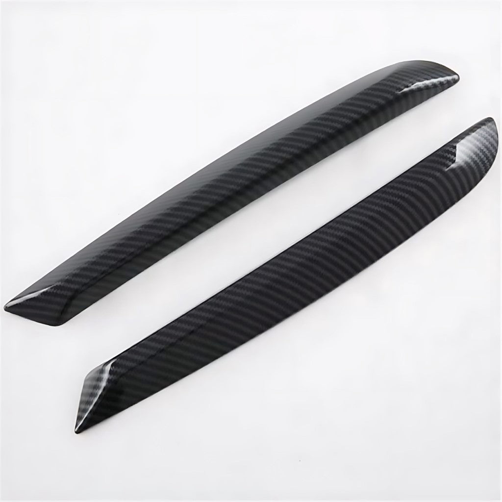 MG4 Front Fog Light Trim Cover set in glossy ABS imitation carbon fibre for stylish and durable electric vehicle enhancement.