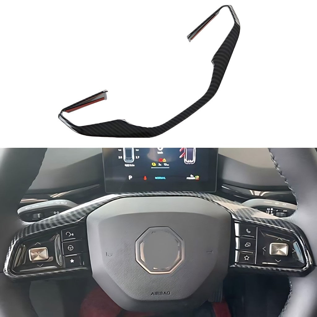 MG4 Steering Wheel Trim Cover in ABS imitation carbon, designed for perfect fit and enhanced grip in MG4 electric vehicle.