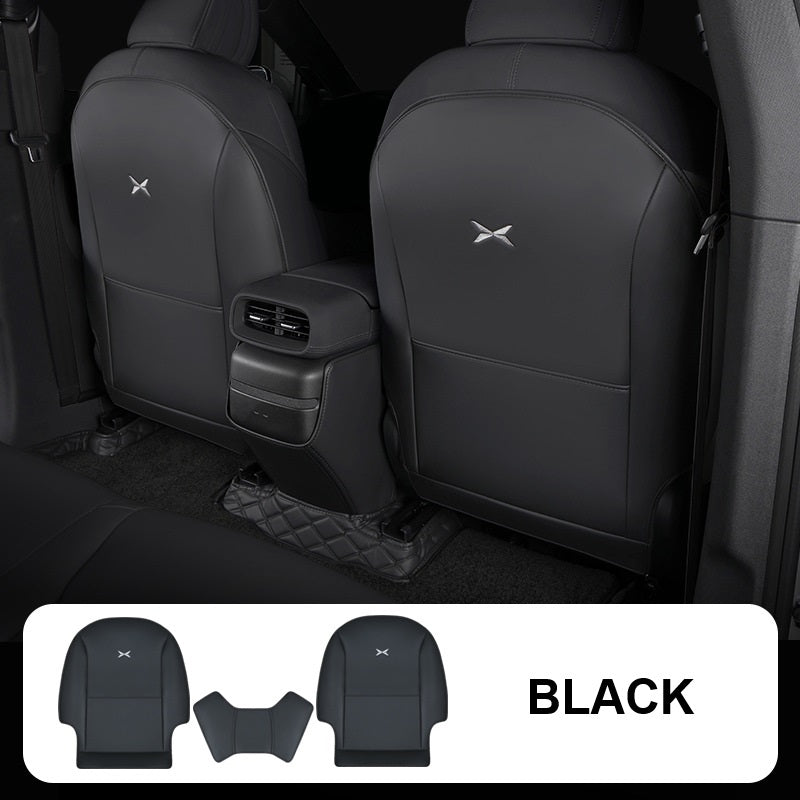 XPENG G6 Back Seat Anti Kick Pad Cushion in black, durable imitation leather protecting seatbacks from scuffs and dirt.