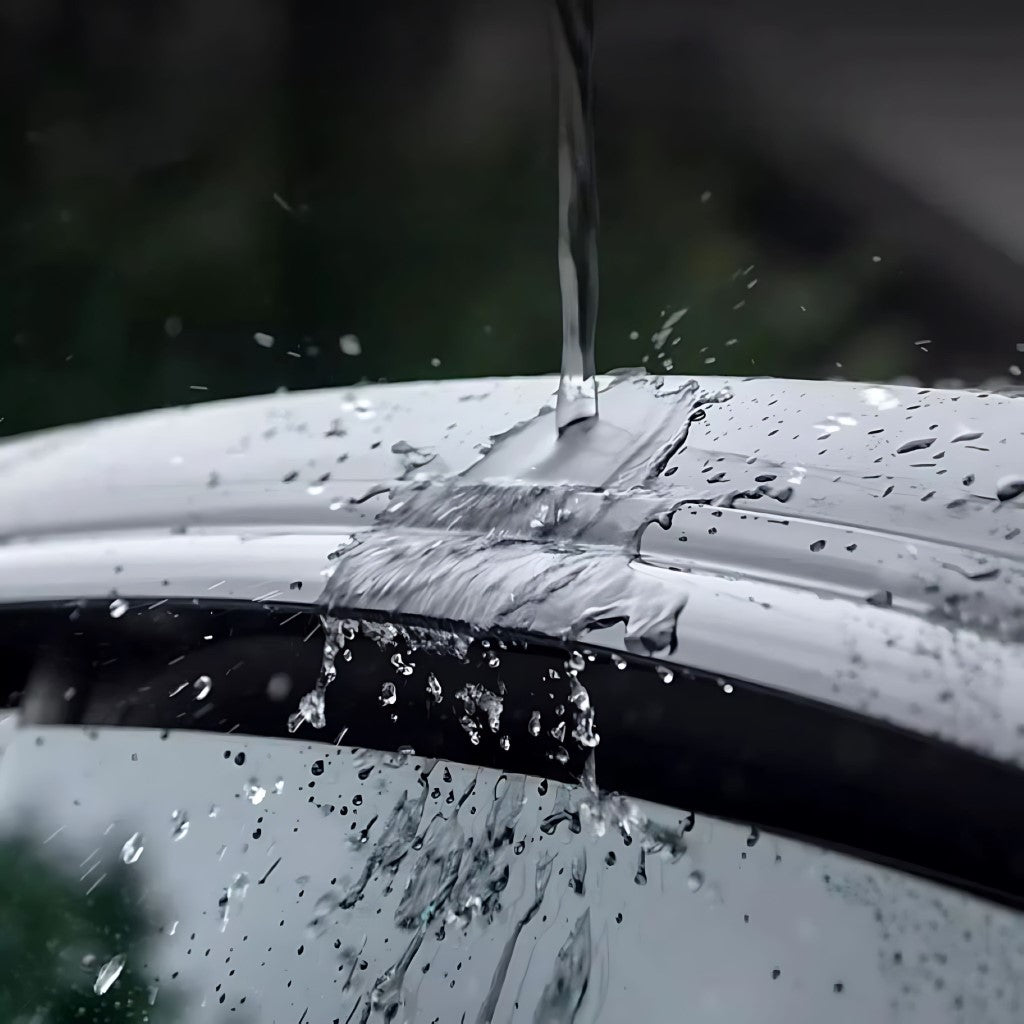 XPENG G6 Window Visor Windshield Guards showing water resistance and airflow protection on car window visor.