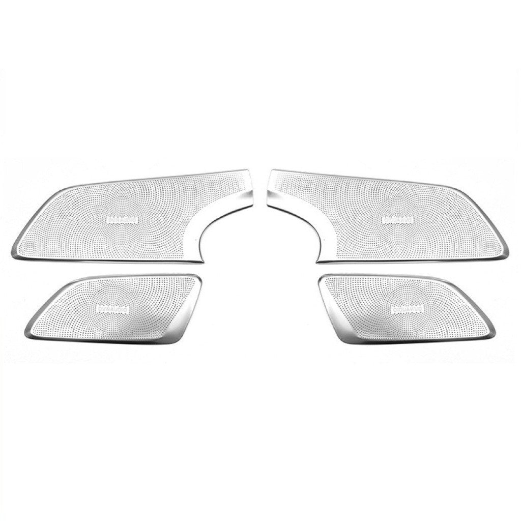 XPENG G6 Audio Speaker Covers set, custom-fit silver mesh covers for premium car audio enhancement and easy installation.