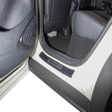 BYD Dolphin Outer Door Sill Guards installed on car door frame, protecting against scratches and wear.