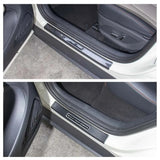 BYD Dolphin Outer Door Sill Guards in carbon fibre style protecting door sills from scratches and wear.