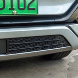 BYD ATTO 3 Front Mesh Grille Cover in black ABS plastic, showing sleek design and precision fit on vehicle front end.