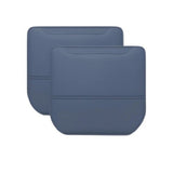 Pair of navy blue synthetic leather seat back protectors designed for electric vehicle rear seats anti-kick protection