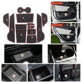 Precision-cut anti-slip black and red-trimmed mats for MG4 2022-2024 door grooves and cup holder compartments interior