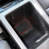 Anti-slip black and red trimmed mat fitted in MG4 2022-2024 electric vehicle centre console cup holder compartment