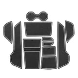 Custom-fit black anti-slip mats with white edging for MG4 2022-2024 door grooves and cup holder compartments interior