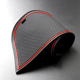 Rolled anti-slip black mat with red trim designed for MG4 2022-2024 door groove and cup holder compartments