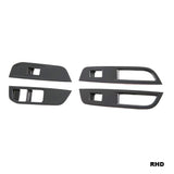 MG4 Window Control Panel Stickers in imitation carbon fibre for right-hand drive vehicles, enhancing interior style and texture.