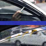 MG4 Rain Visor Windshield Guard installed on car window, showing rain deflection and easy attachment.