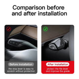This comparison showcases the EV driving ambiance and the easy installation and maintenance of the Tesla Model 3/Y Steering Wheel Gear Shift Protection Cover.