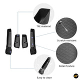 Black textured vehicle protective strips with TPE material, scratch-resistant surface and easy-clean finish