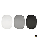 Three armrest box protective covers in white, grey, and black for electric vehicle interiors, displayed side by side.