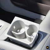 White centre console cup holder insert designed for Zeekr 7X with dual circular compartments and secure fitting tabs