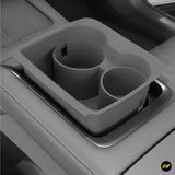 Grey centre console cup holder insert with two compartments in electric vehicle interior, designed for Zeekr 7X model