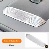Silver centre dashboard air vent cover with circular perforated design for Zeekr electric vehicles interior accessory