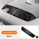 Black centre air vent cover with abstract pattern for electric vehicle dashboard interior accessories