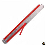 Clear protective door edge guard with red adhesive backing for electric vehicle door vents or trims