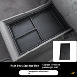 Black underseat storage organiser tray with compartments designed for Zeekr 7X rear passenger seat space