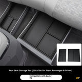 Underseat rear seat storage organisers in black, designed for Zeekr 7X front passenger and driver seats